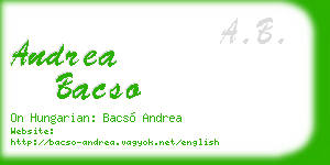 andrea bacso business card