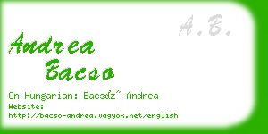 andrea bacso business card
